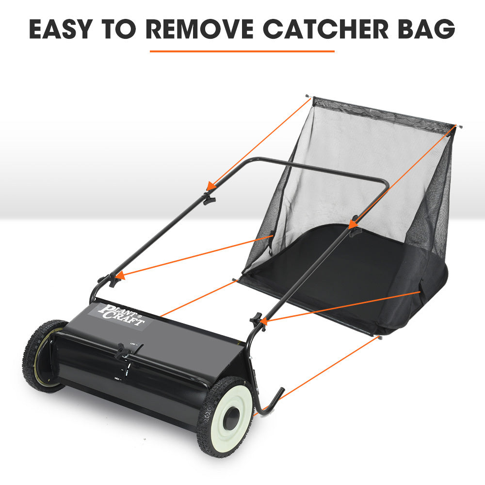 PlantCraft 66cm Push Lawn Sweeper 200L Leaf Collector