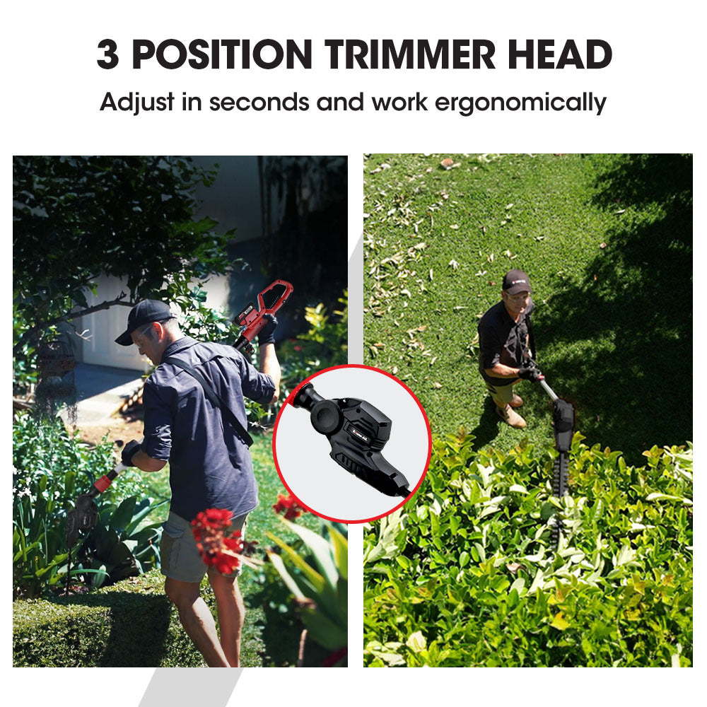 SYNC 20V Cordless Pole Saw & Hedge Trimmer Combo 8" Chainsaw Pruner Telescopic Handle