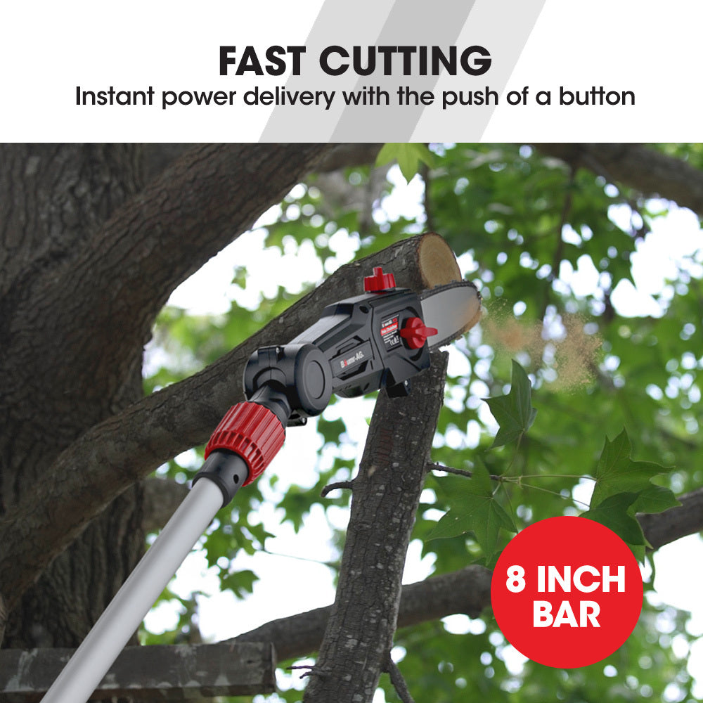SYNC 20V Cordless Pole Saw & Hedge Trimmer Combo 8" Chainsaw Pruner Telescopic Handle