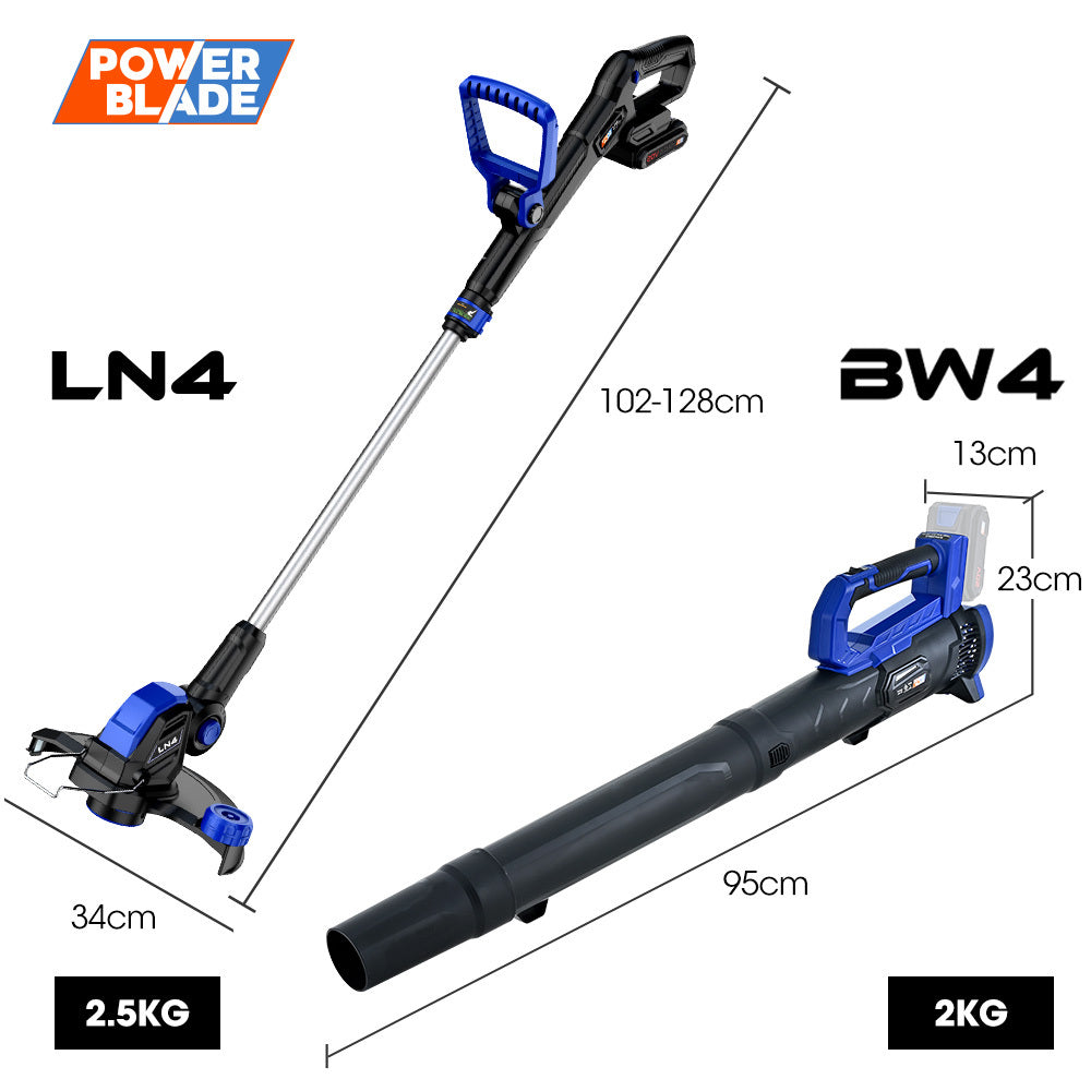 PowerBlade 20V Leaf Blower & Line Trimmer/Edger Combo Kit 4.0Ah Battery