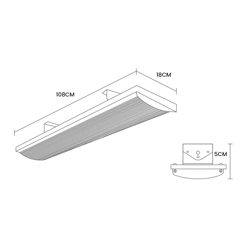 2400W Electric Outdoor Radiant Strip Heater, IPx4 Splash Resistant