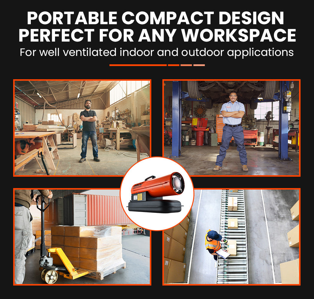 20KW Diesel Industrial Heater, 19L Tank, 10hr Runtime - UNIMAC