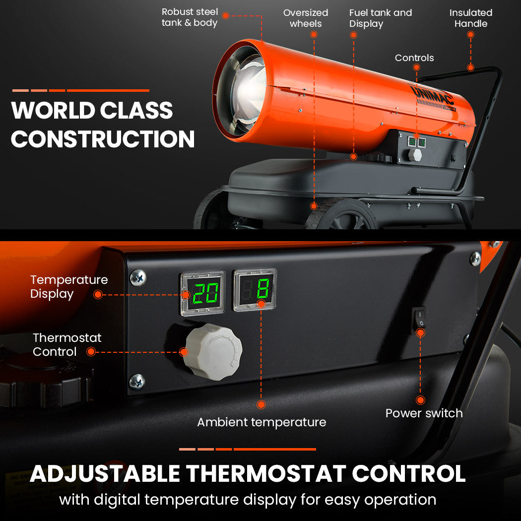 30KW Diesel Industrial Space Heater 750m³/hr - UNIMAC