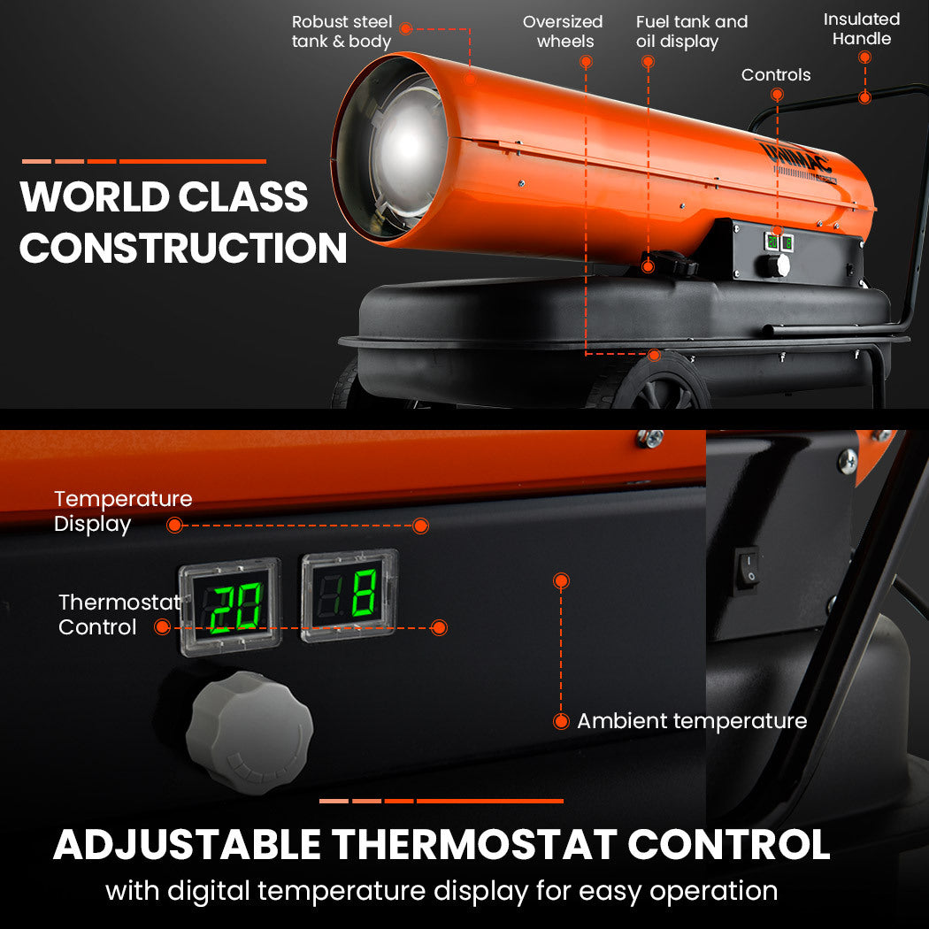 50KW Industrial Diesel Space Heater, 12hr Runtime, UNIMAC