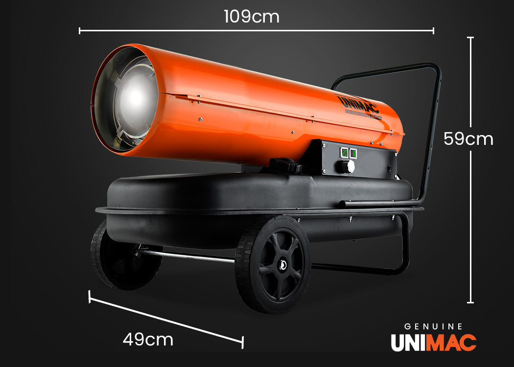 50KW Industrial Diesel Space Heater, 12hr Runtime, UNIMAC