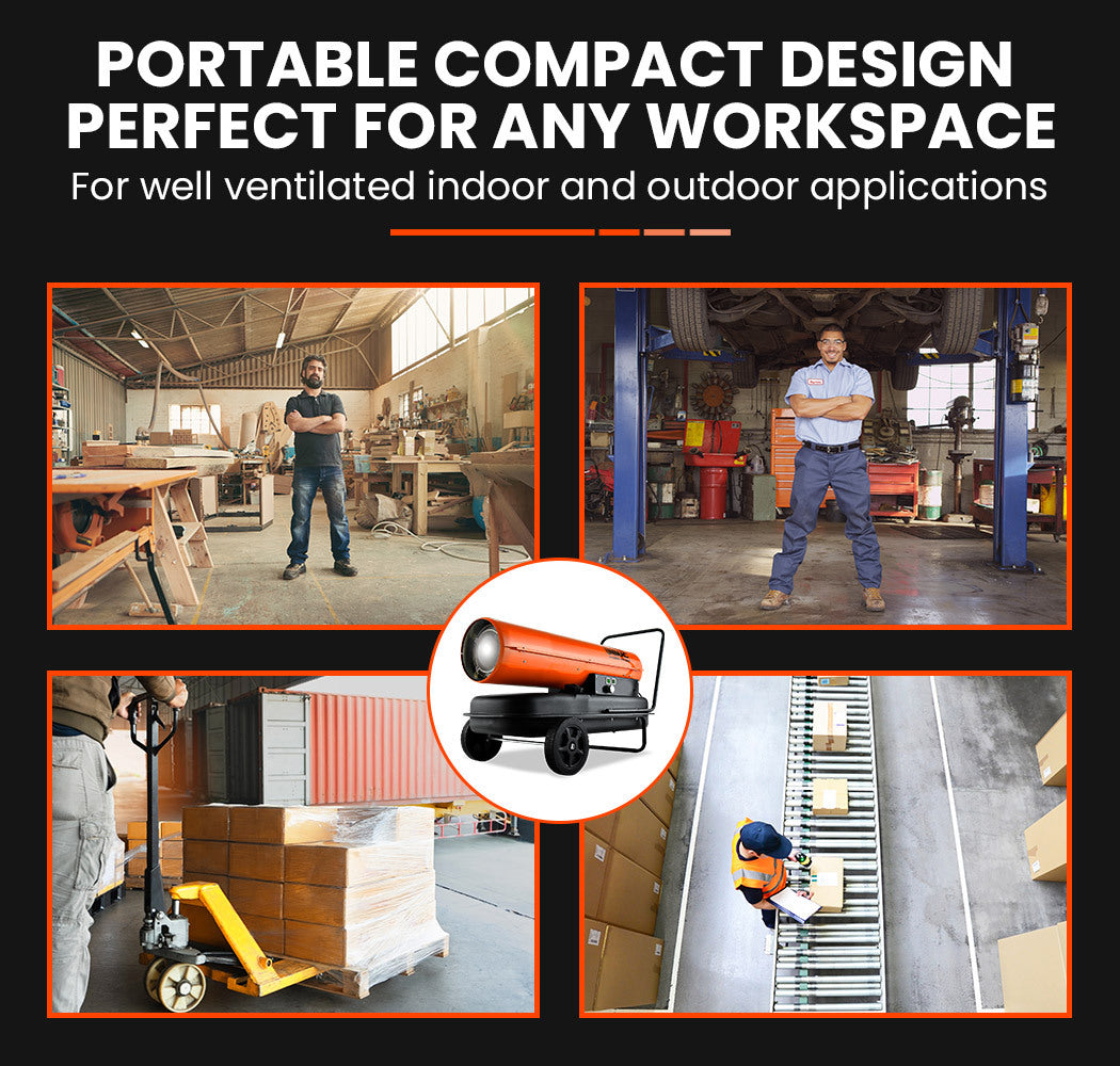 50KW Industrial Diesel Space Heater, 12hr Runtime, UNIMAC