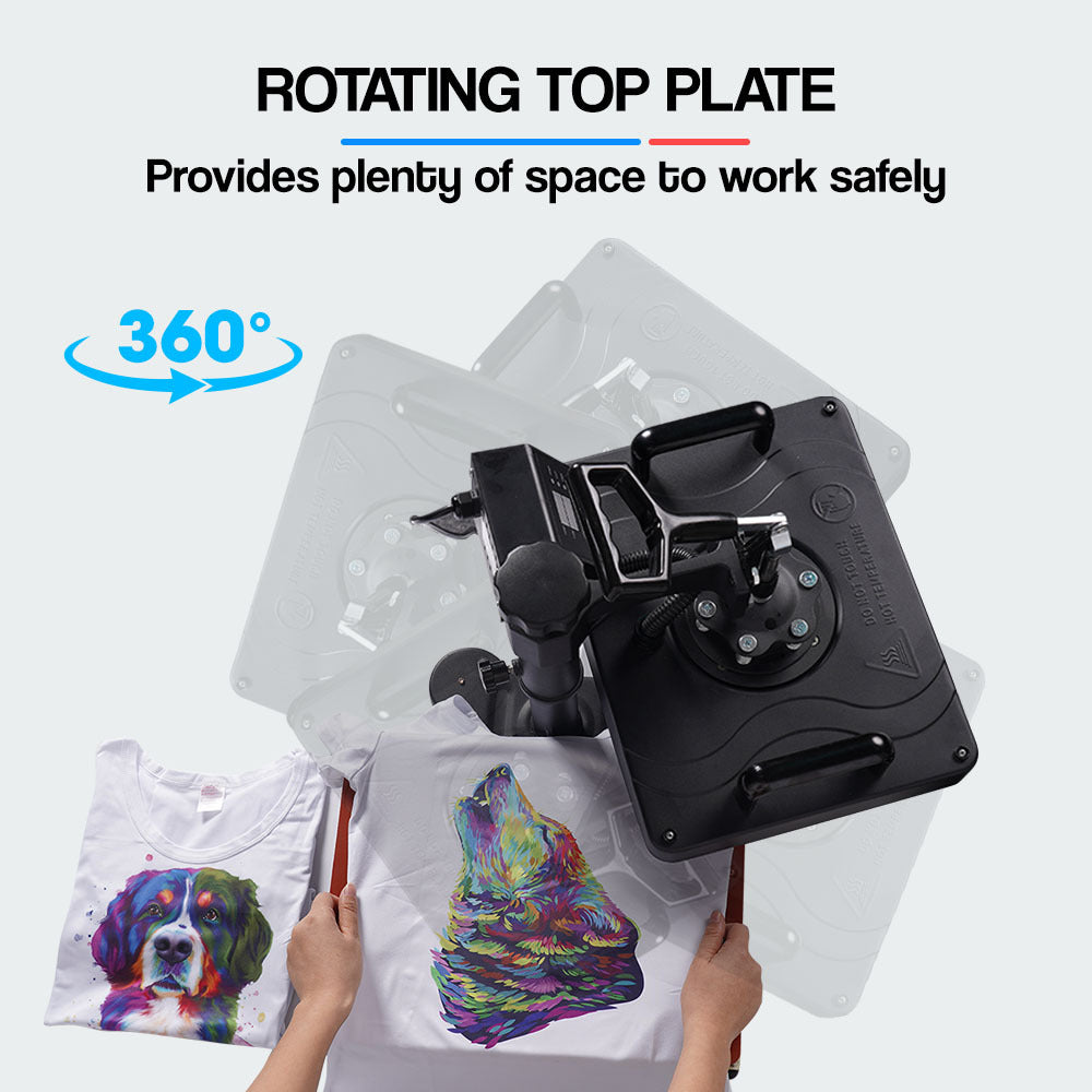 THERMOMATE 38x29cm 5-in-1 Heat Press Machine T-Shirt Mug Cap Plate