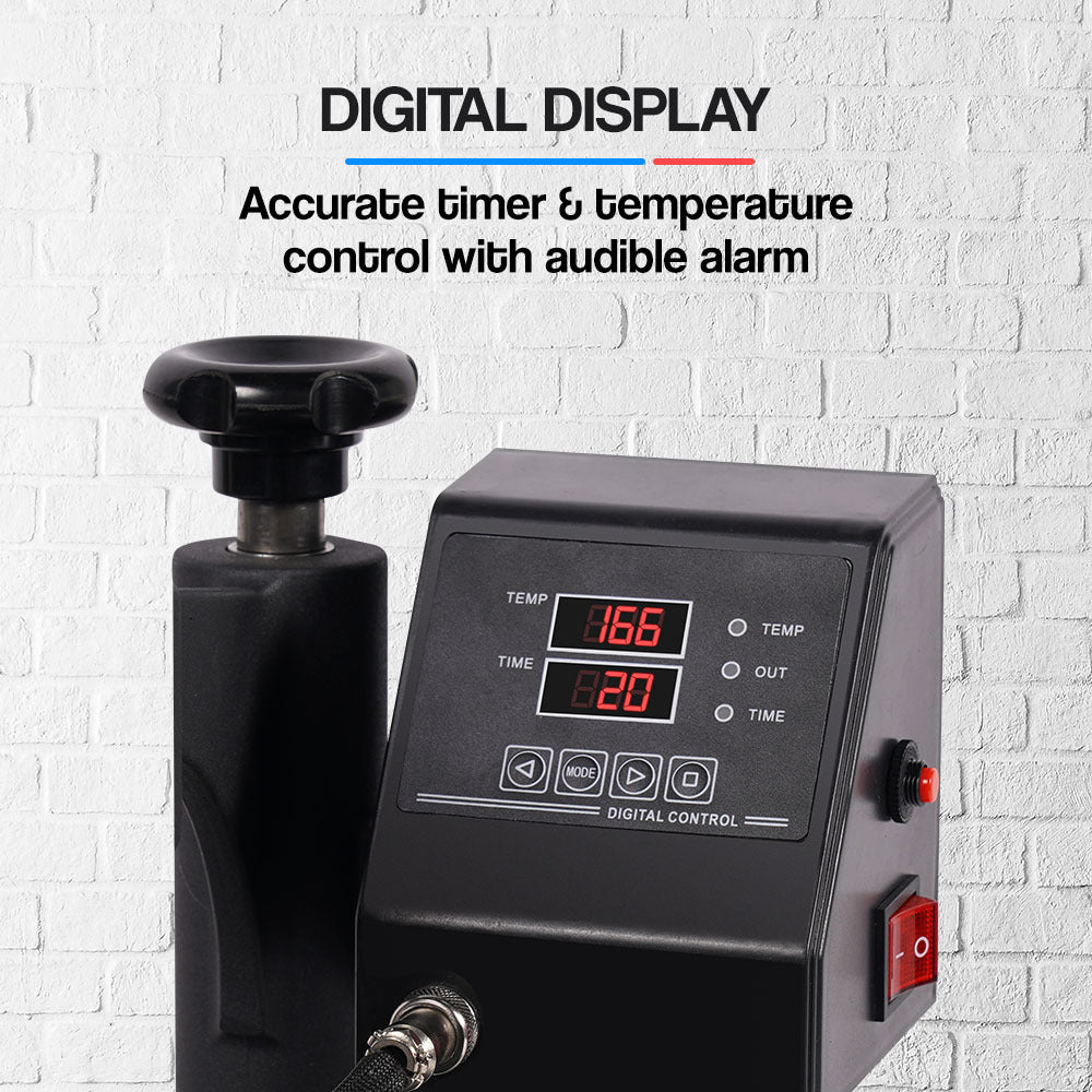 THERMOMATE 38x29cm 5-in-1 Heat Press Machine T-Shirt Mug Cap Plate