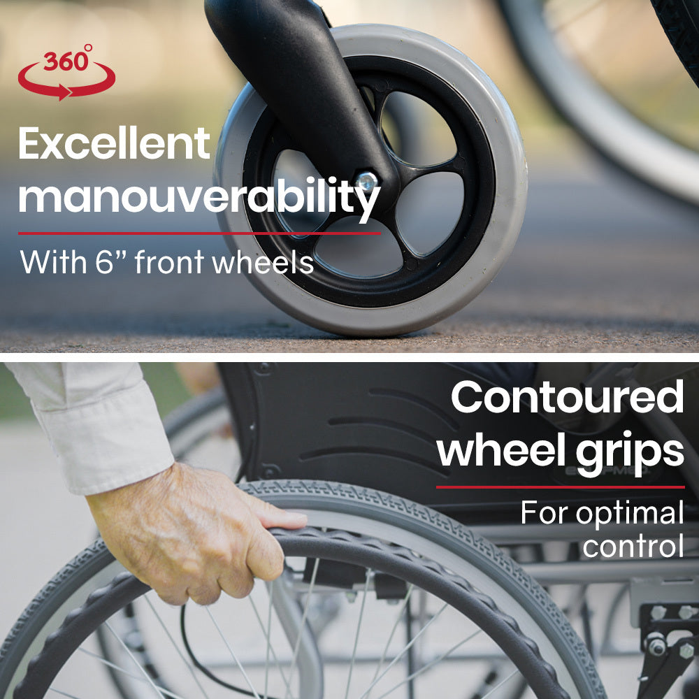 SmartLine 20" Folding Aluminium Wheelchair Grey/Black