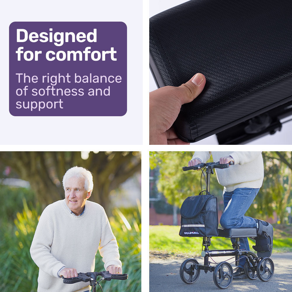 Easy-Roller Knee Scooter Walker Dual Brakes Black