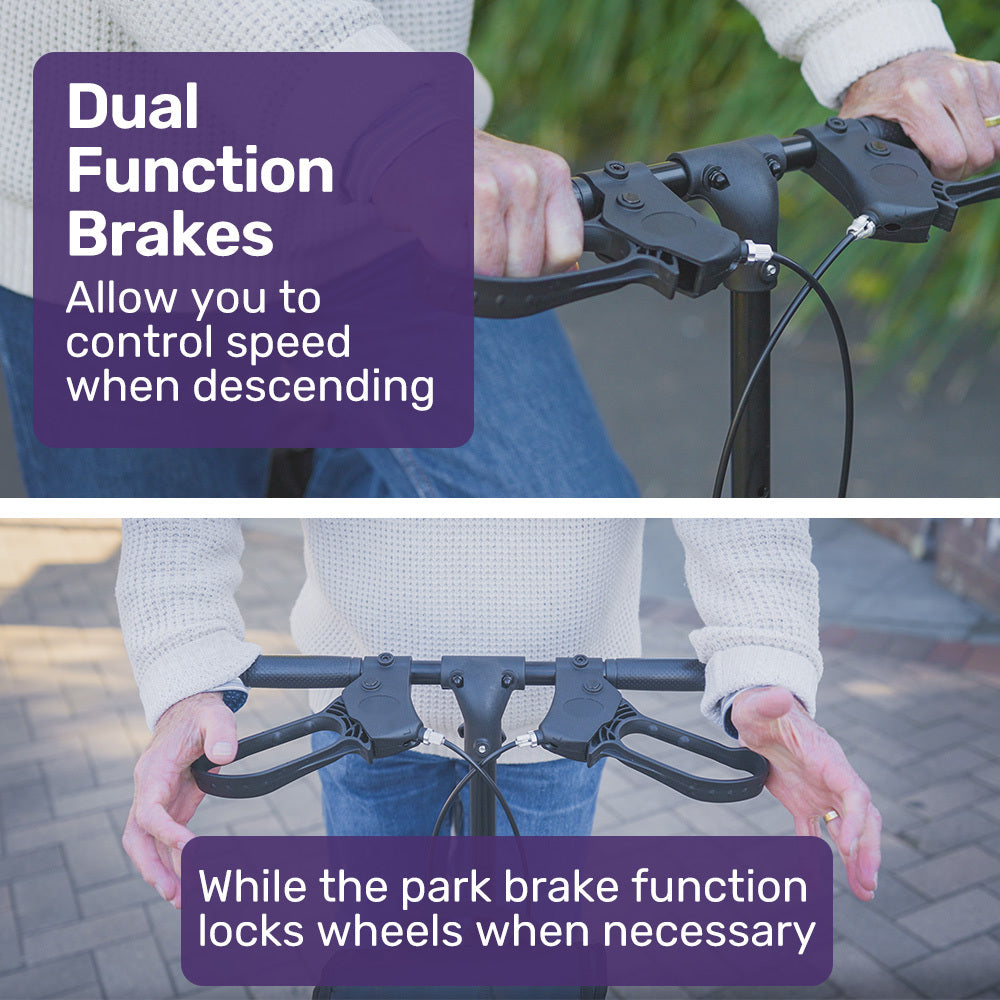 Easy-Roller Knee Scooter Walker Dual Brakes Black