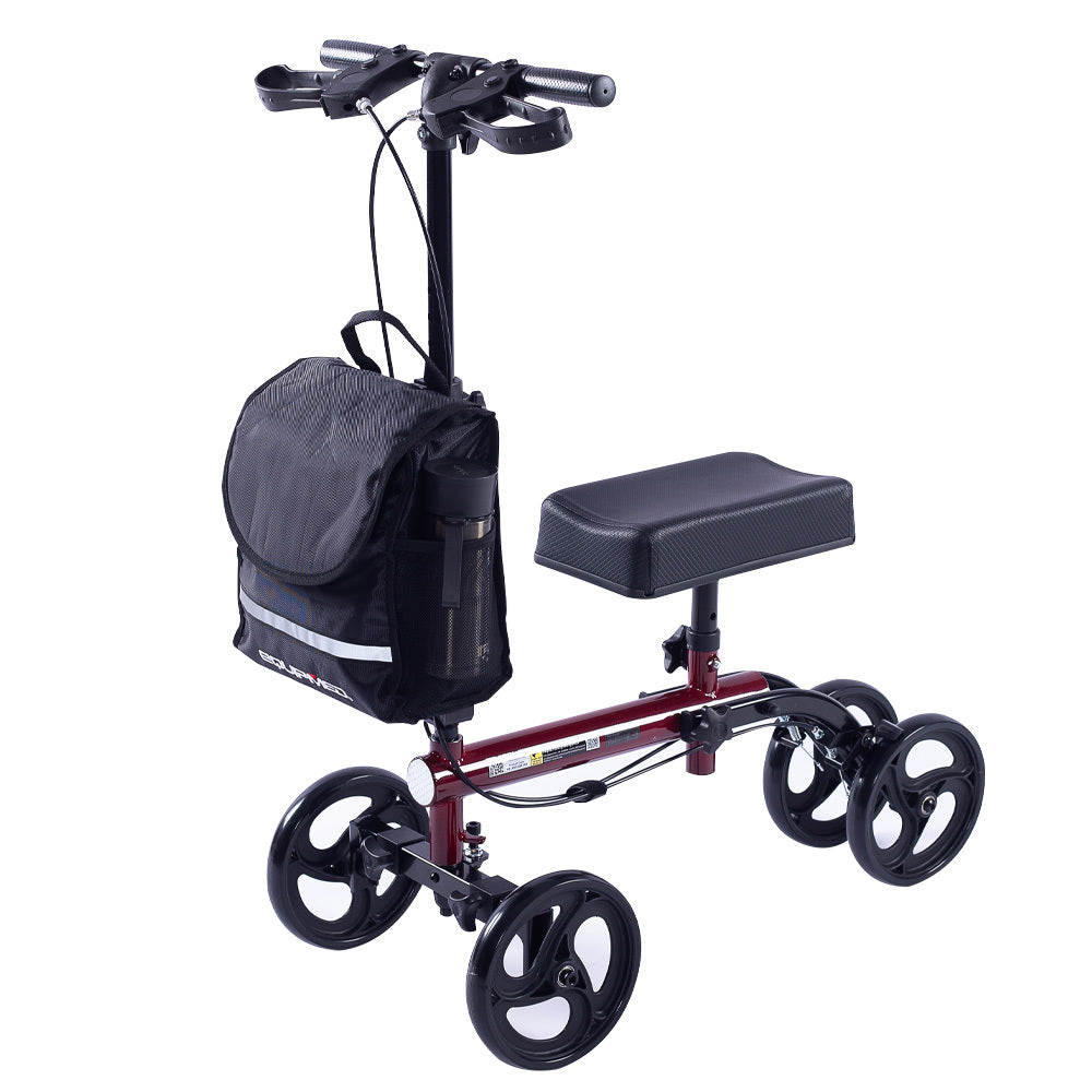 Easy-Roller Knee Scooter Walker Dual Brakes Red