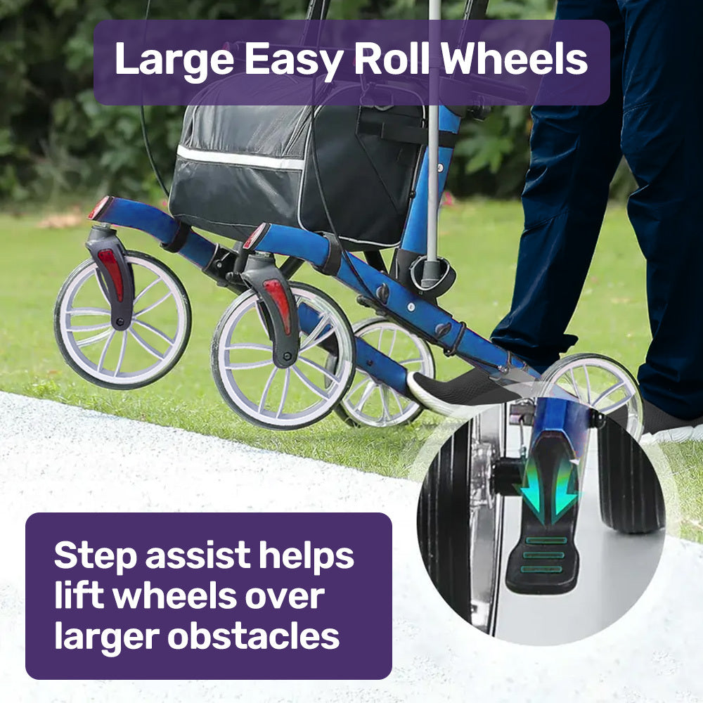 ErgoStride 69cm Upright Rollator Walker with Forearm Support Blue