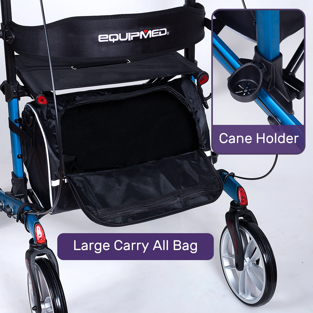 ErgoStride 69cm Upright Rollator Walker with Forearm Support Blue