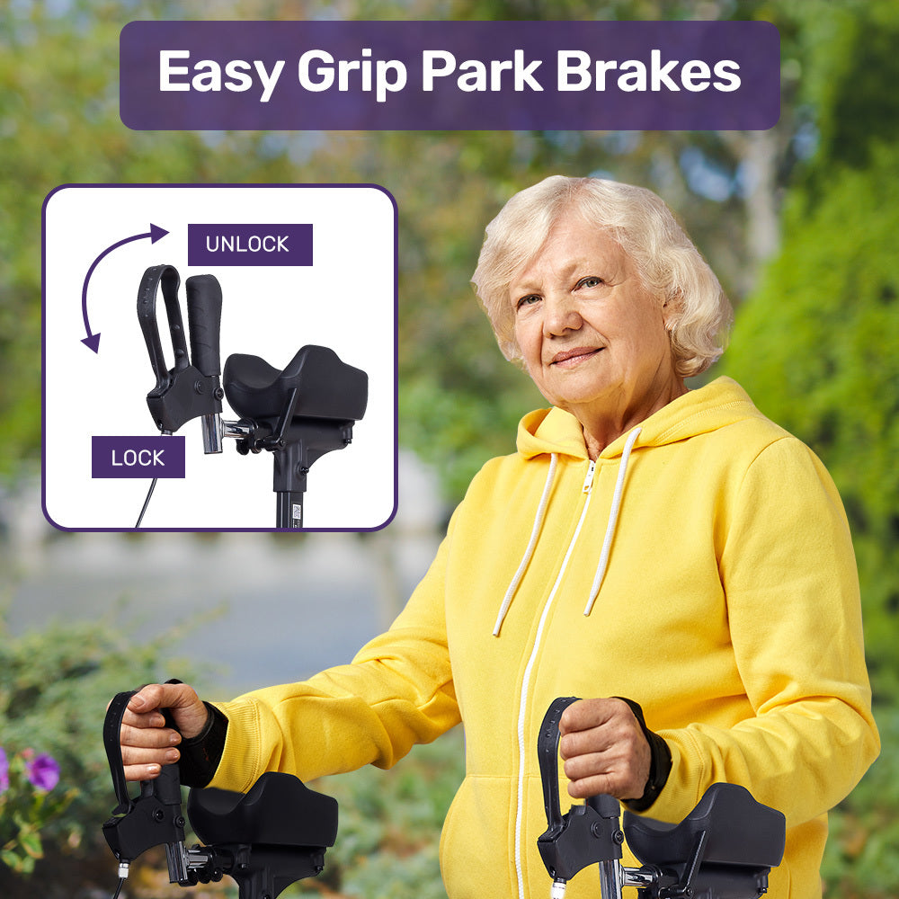 ErgoStride Upright Rollator Walker with Forearm Supports Grey