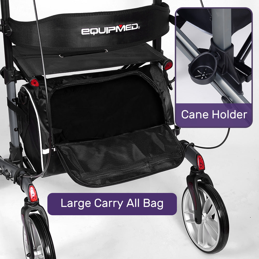 ErgoStride Upright Rollator Walker with Forearm Supports Grey