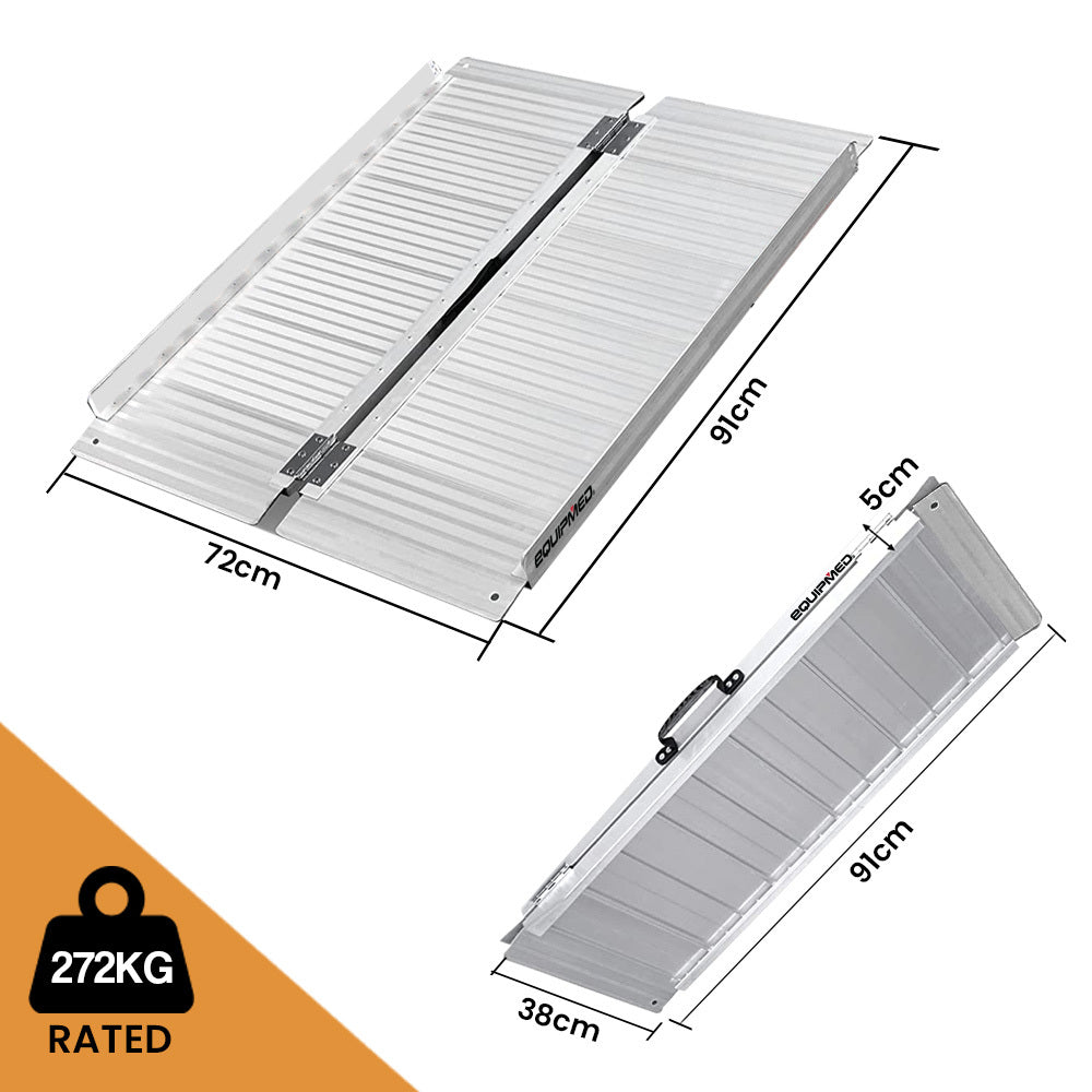 Equipmed 91cm Aluminium Folding Access Ramp 272kg Rated