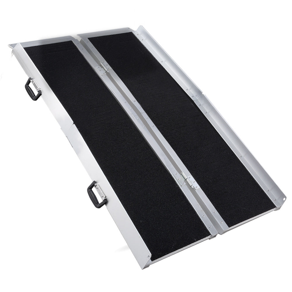 EQUIPMED 182cm Portable Folding Aluminium Access Ramp, 272kg Rated, Bl