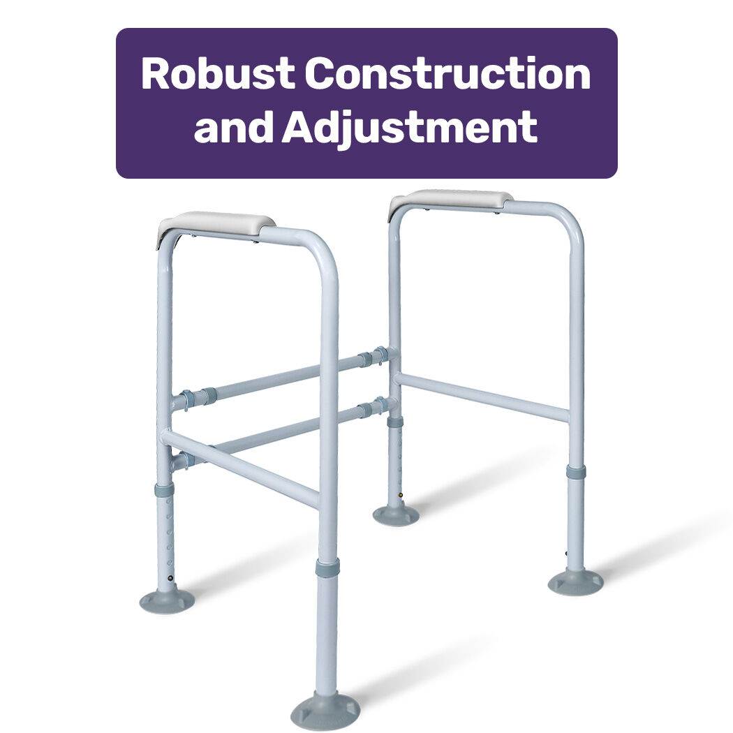 Equipmed Adjustable Over Toilet Safety Frame 125kg Capacity