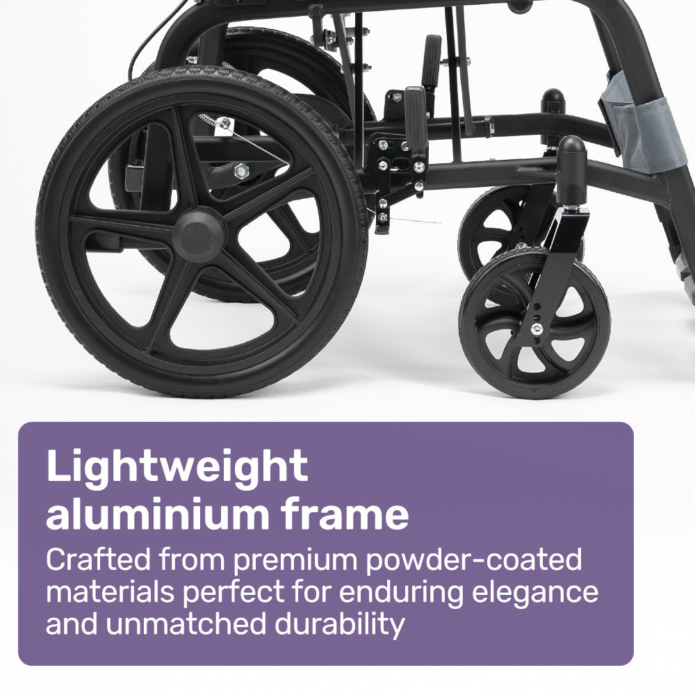 Transitline Lite Folding Wheelchair Lightweight Aluminium Grey