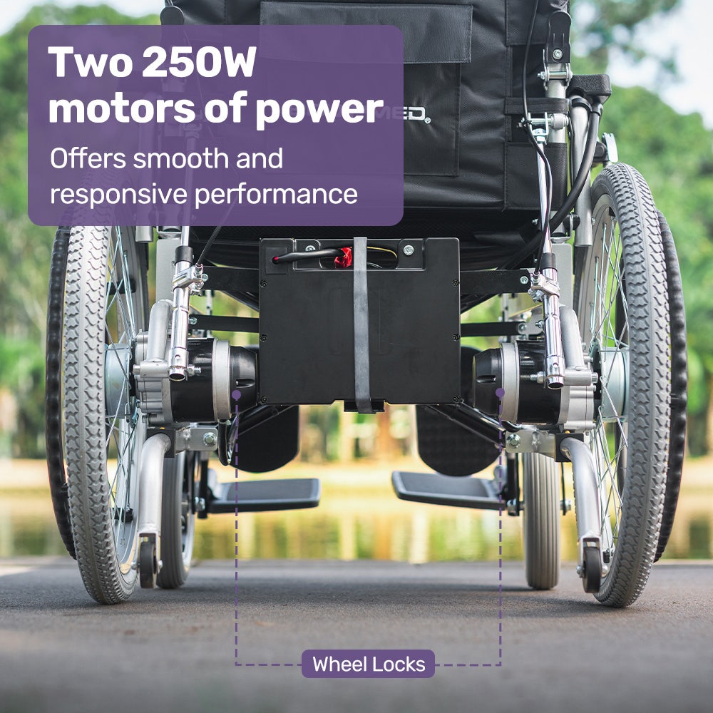 PowerCruise XL Electric Wheelchair Bariatric Recline Long Range Black
