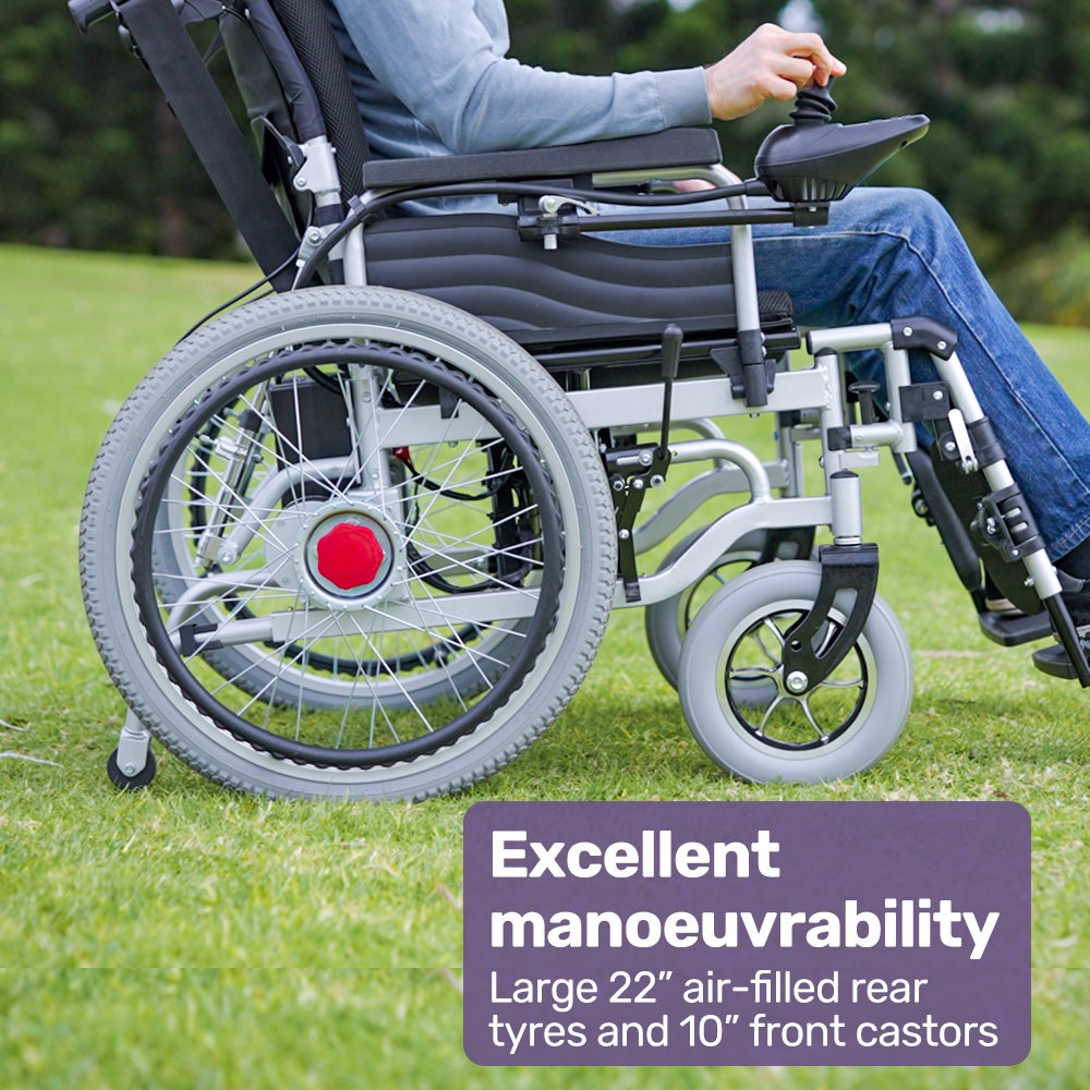 PowerCruise XL Electric Wheelchair Bariatric Recline Long Range Black