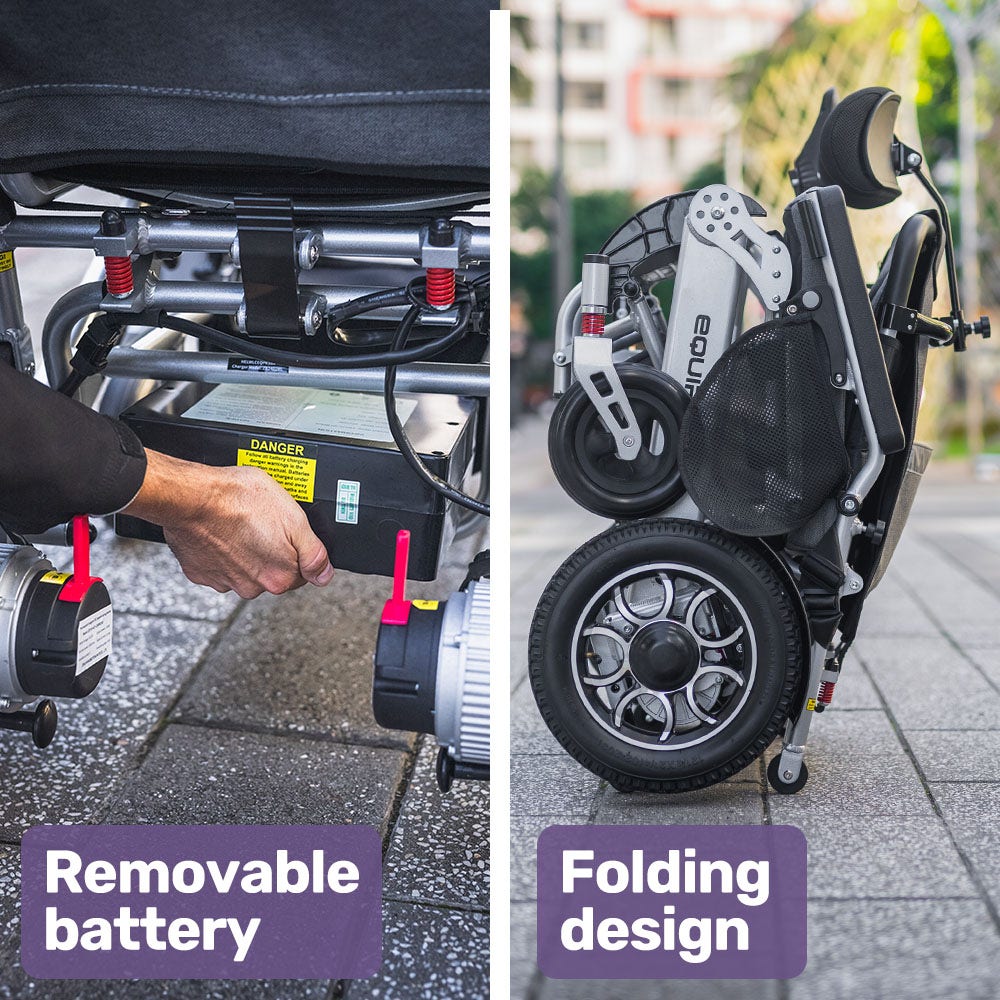 PowerCruise Venture Comfort+ Electric Wheelchair Long Range Remote Control Black/Silver