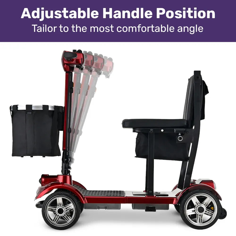 EQUIPMED ComfortCruise Large Mobility Scooter, 15km/h Top Speed, Up to 45km Range, Strong Climbing, 120kg Capacity, Red
