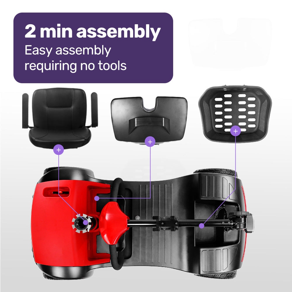 FreeRoam+ Mid Mobility Scooter Lithium Fast Charge Red