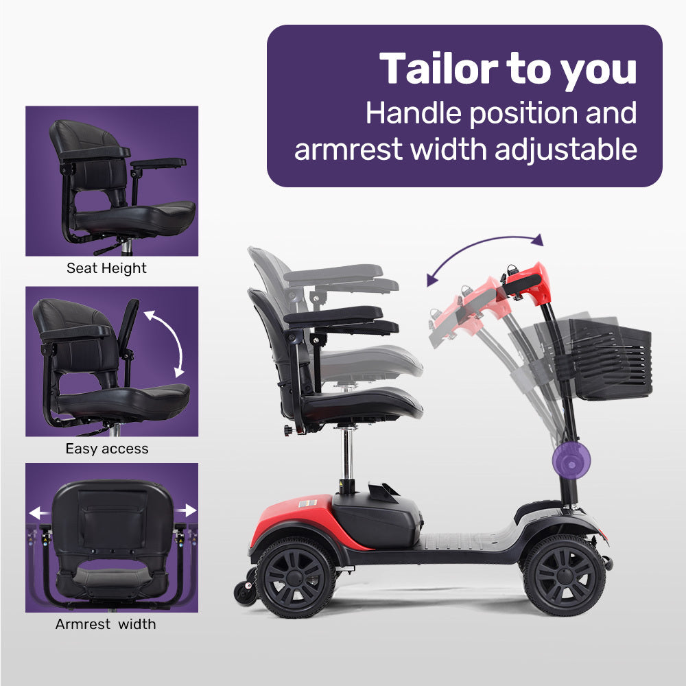 FreeRoam+ Mid Mobility Scooter Lithium Fast Charge Red