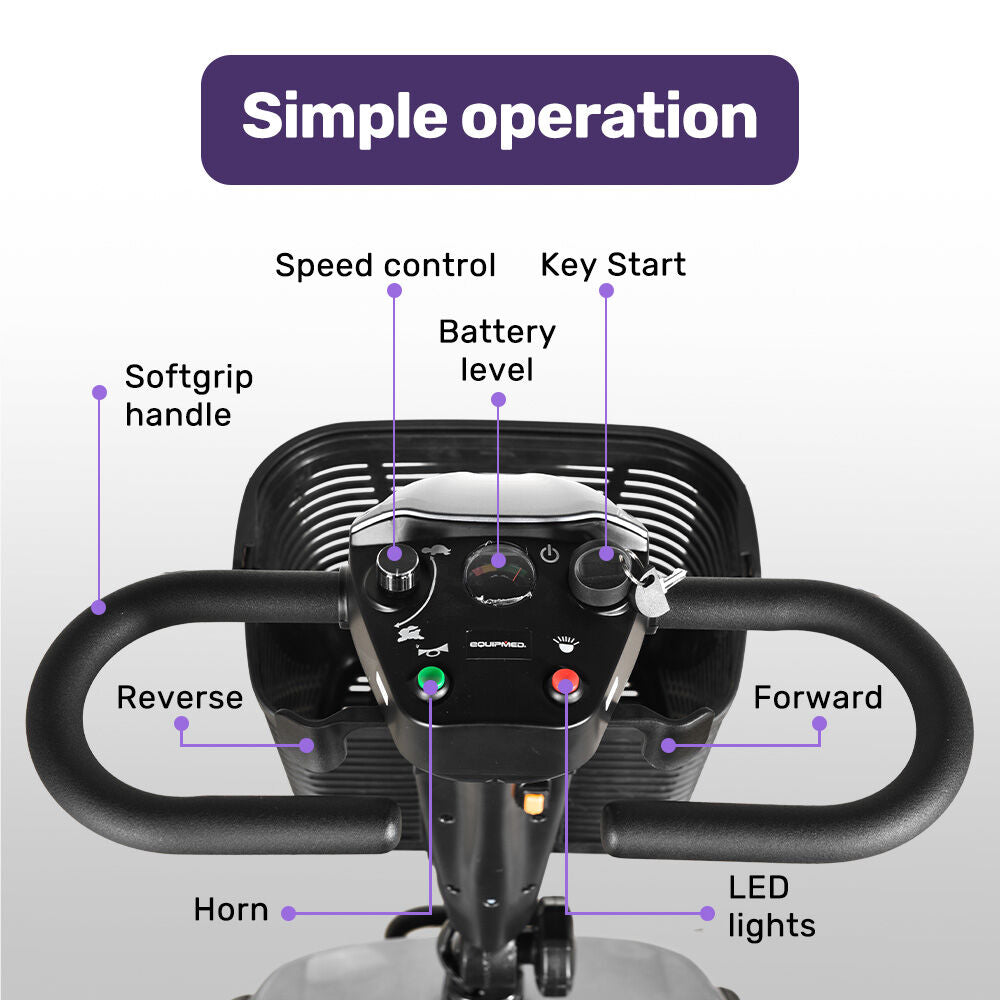 FreeLite+ Mid Electric Mobility Scooter Foldable Lithium Battery Grey
