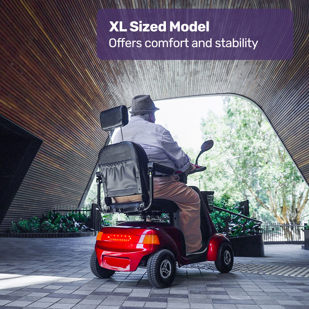 EQUIPMED LeisureCruise Extra Large-Sized, High Power, 182kg Capacity Mobility Scooter - Red