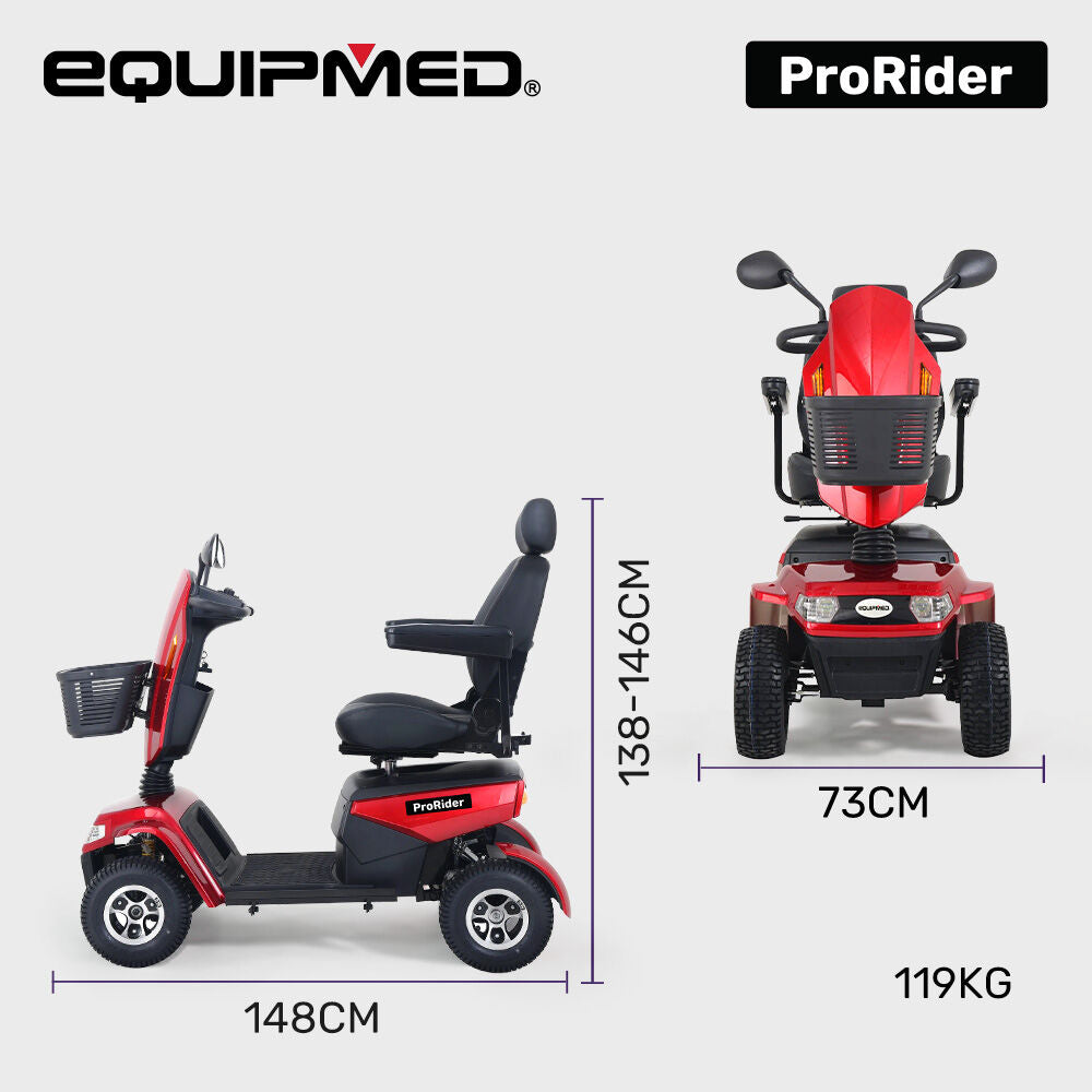 ProRider Ultra XXXL Mobility Scooter 200kg Capacity Red