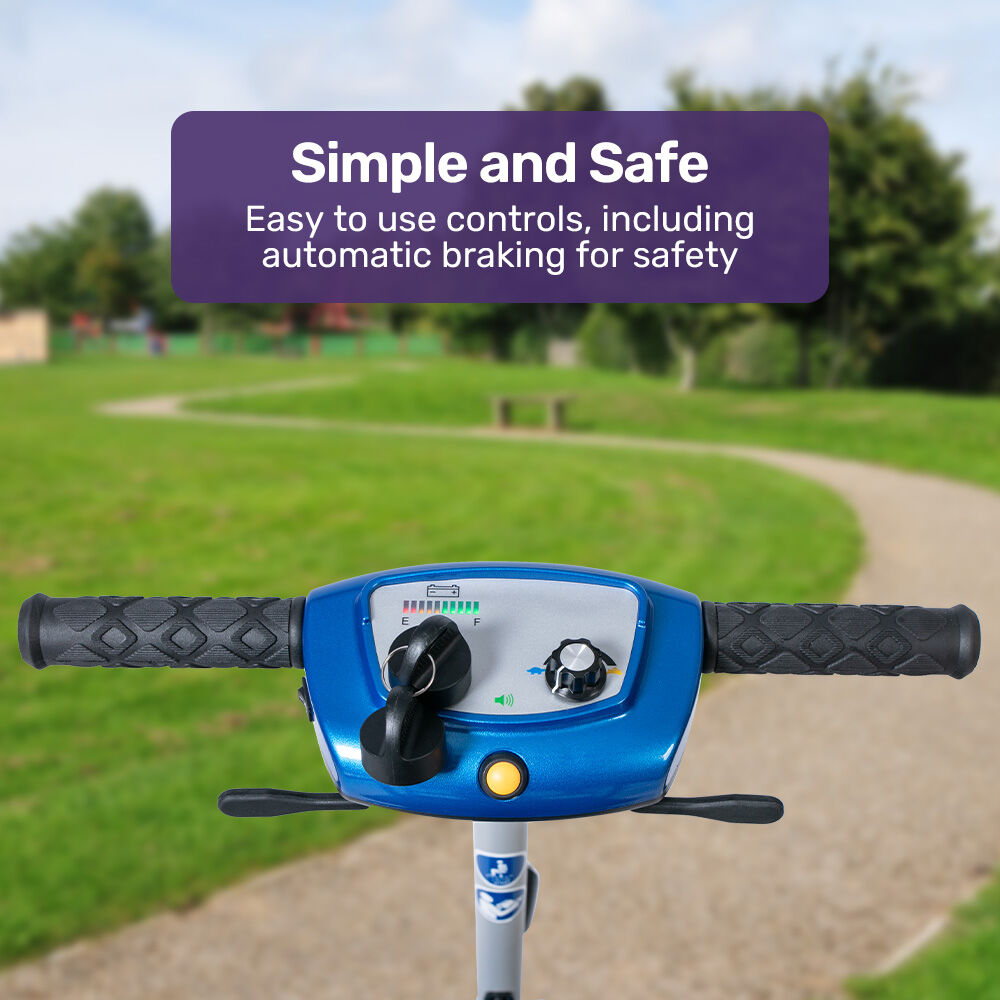 PacerLite Lightweight Folding Electric Mobility Scooter 19kg Blue