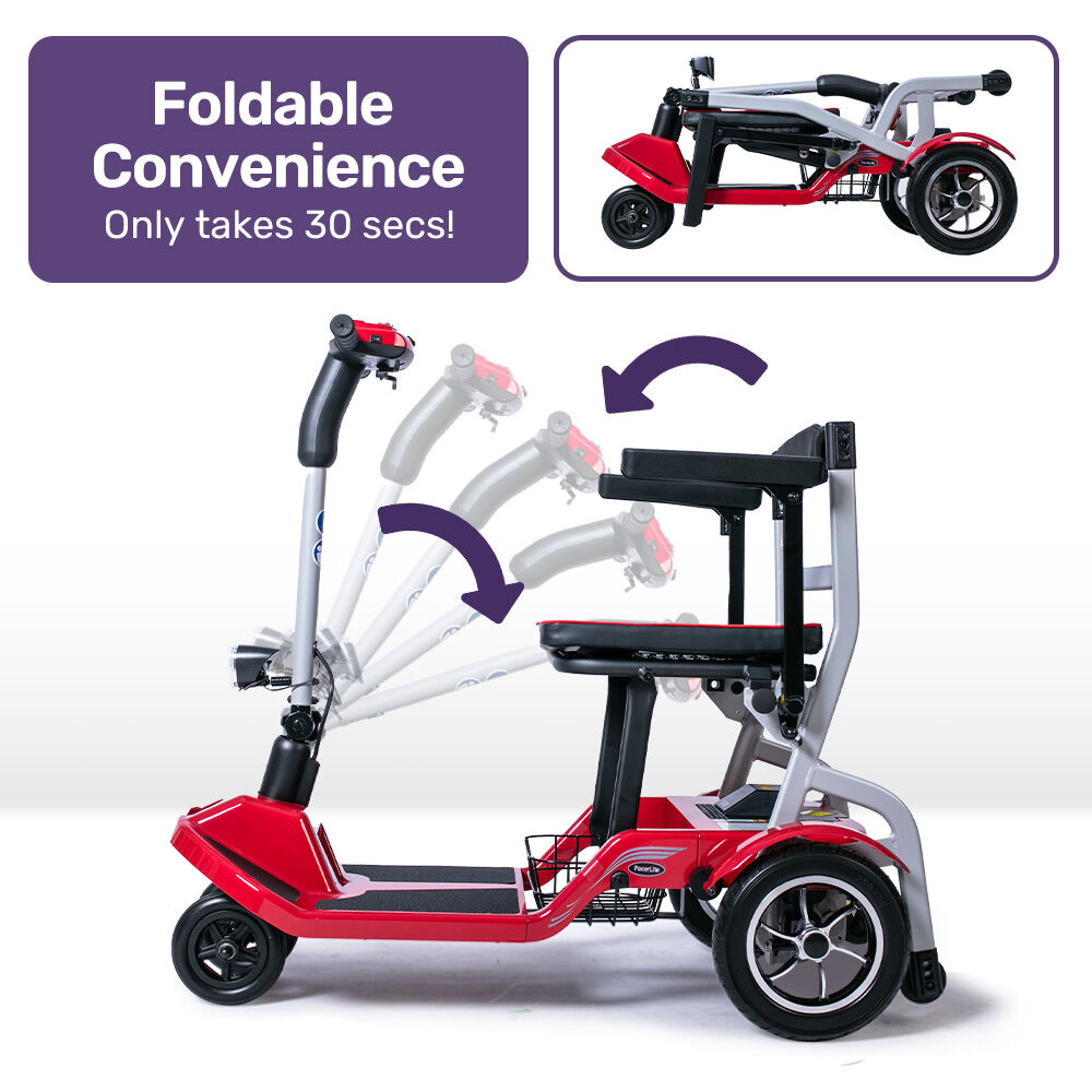 PacerLite 19kg Folding Electric Mobility Scooter Red