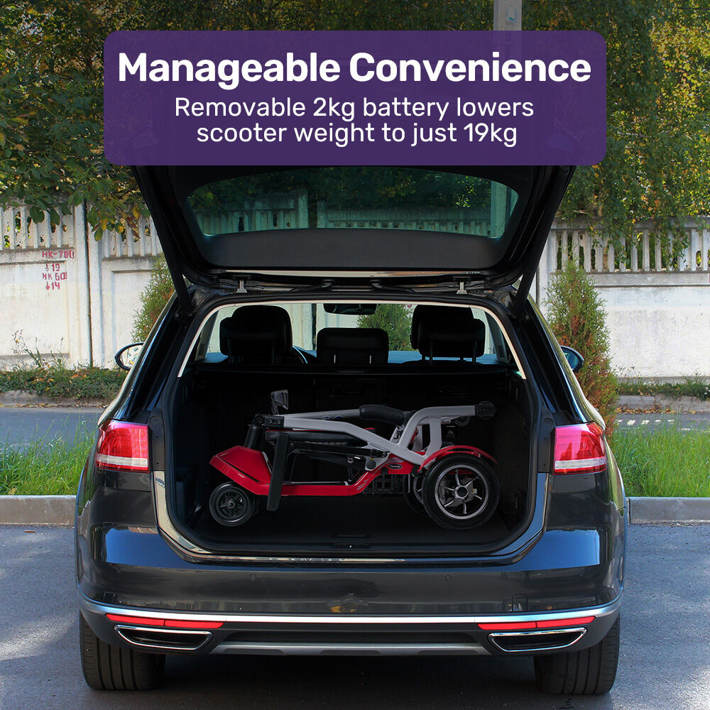 PacerLite 19kg Folding Electric Mobility Scooter Red