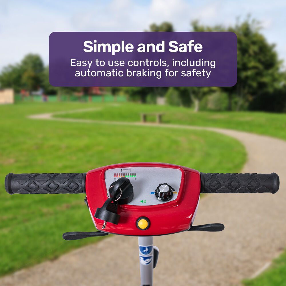 PacerLite 19kg Folding Electric Mobility Scooter Red