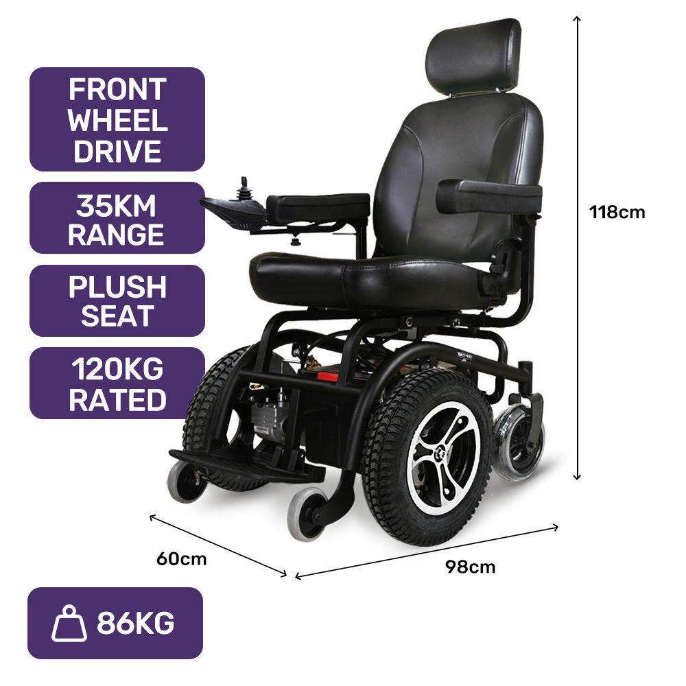 PowerCruise Prestige 35km Electric Wheelchair Front-Wheel Drive Ultra-Comfortable