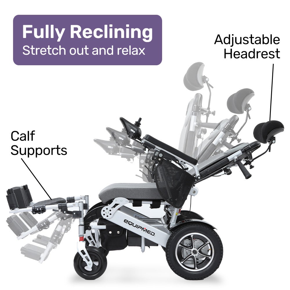 PowerCruise Venture+ Recline Electric Wheelchair Folding Airline-Approved Aluminium