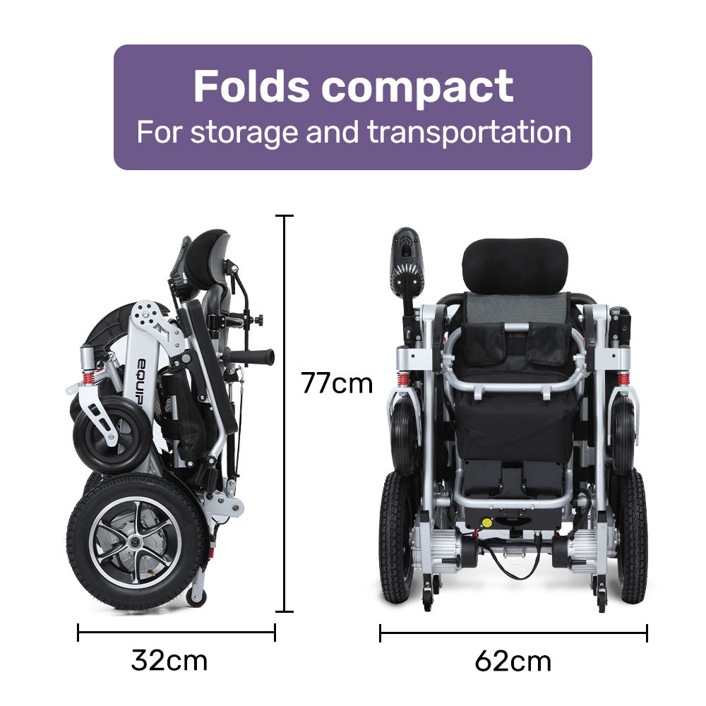 PowerCruise Venture+ Recline Electric Wheelchair Folding Airline-Approved Aluminium