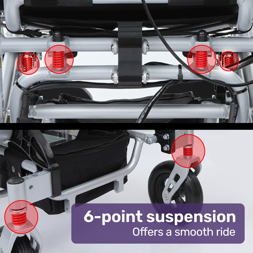 PowerCruise Venture+ Recline Electric Wheelchair Folding Airline-Approved Aluminium