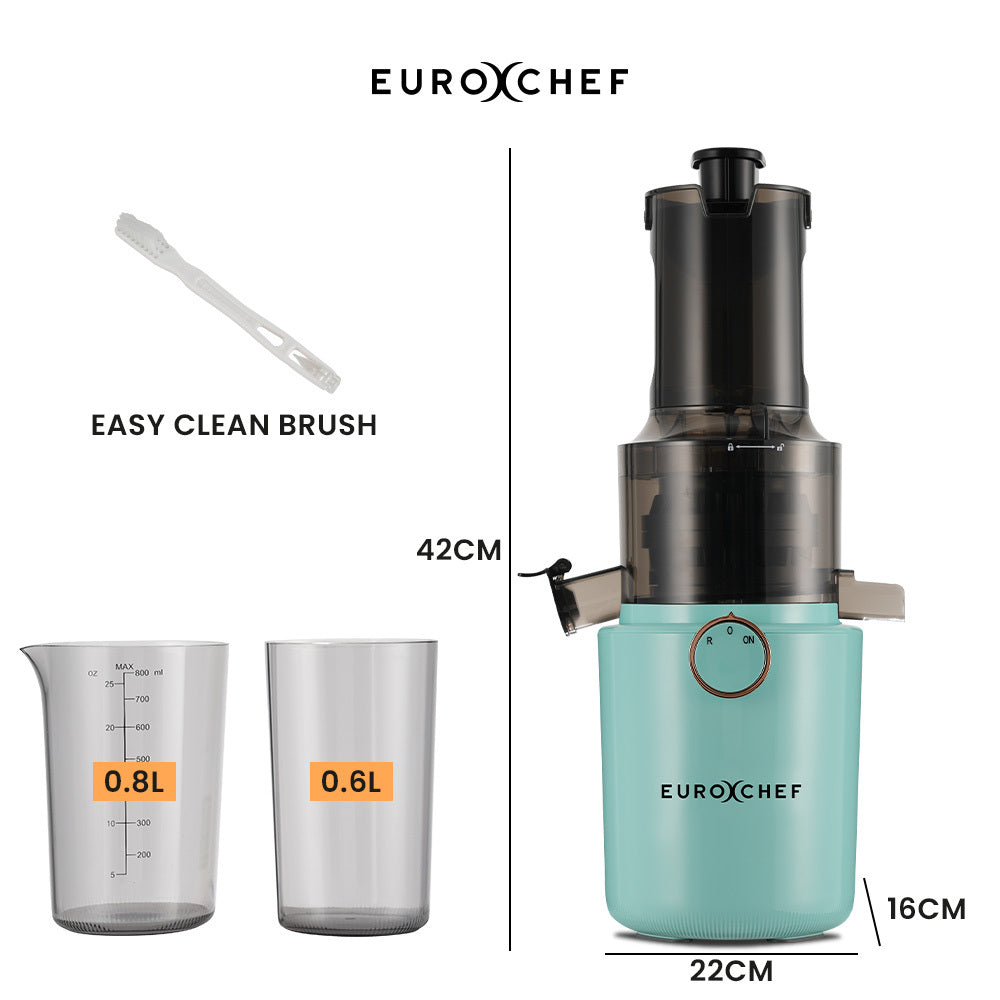 EuroChef Cold Press Juicer 200W Seafoam Green
