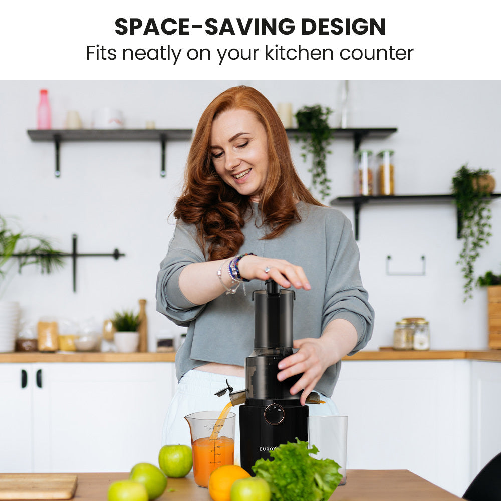 EuroChef Cold Press Juicer 200W Large Chute Charcoal Grey