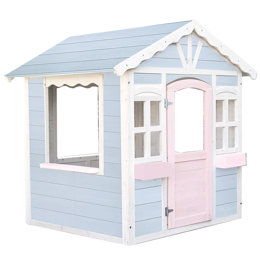 Weather-Resistant Wooden Play Cubby House, 3+ | Rovo Kids