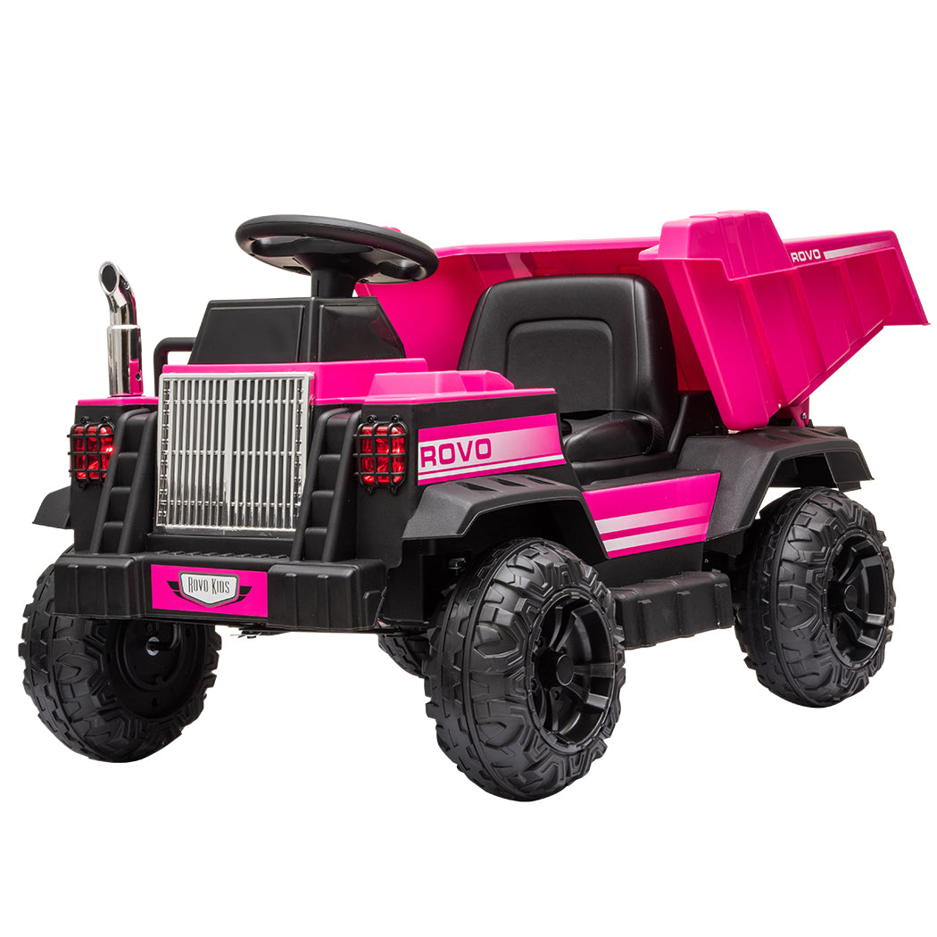 Pink Electric Ride-On Dump Truck with Bluetooth - Rovo Kids