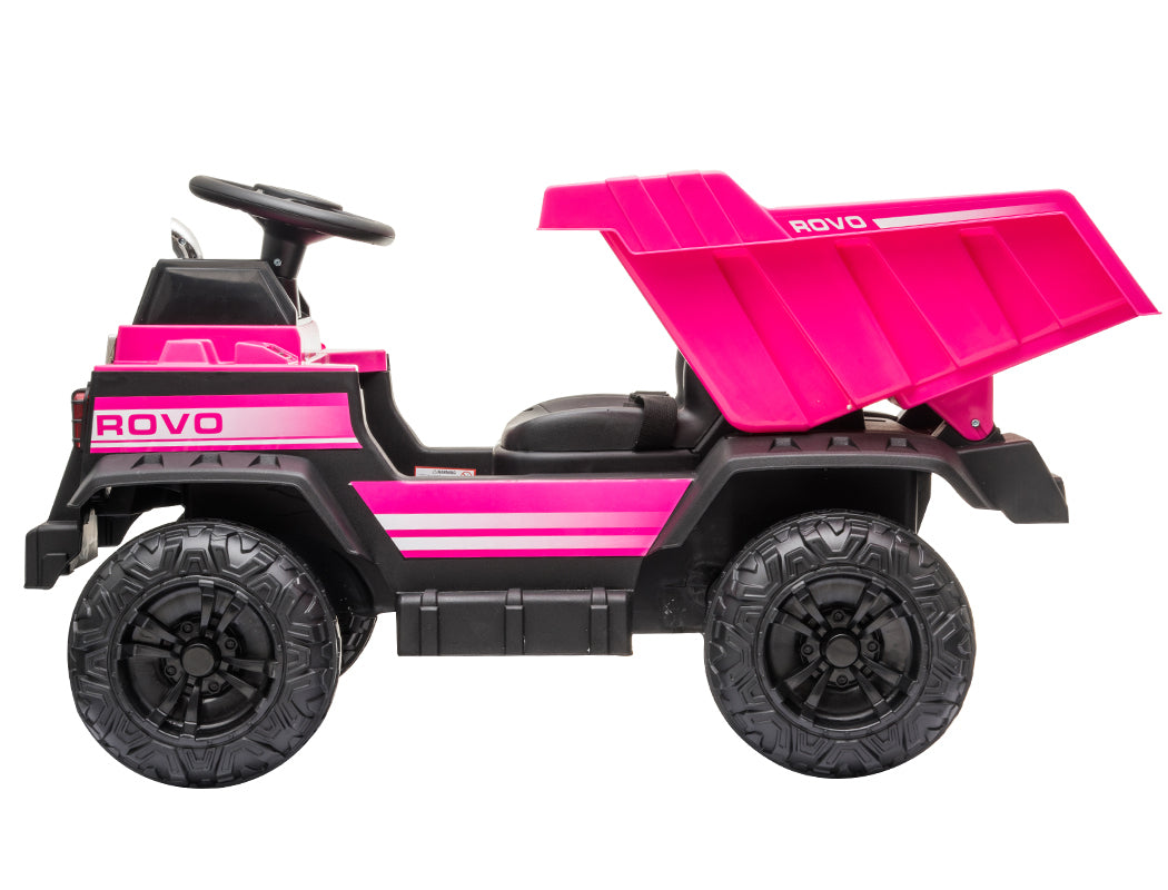 Pink Electric Ride-On Dump Truck with Bluetooth - Rovo Kids