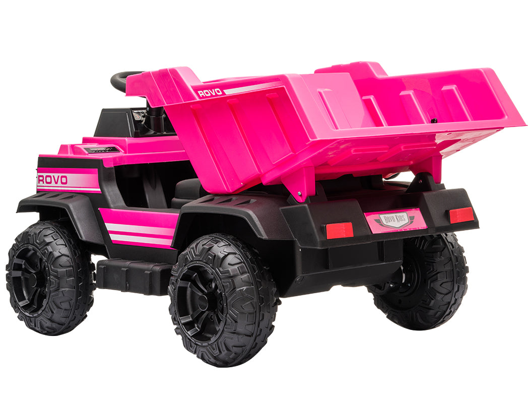 Pink Electric Ride-On Dump Truck with Bluetooth - Rovo Kids