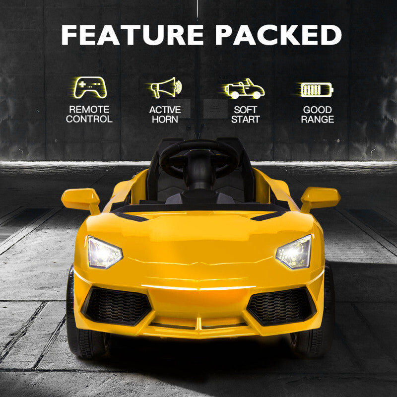 Yellow Lamborghini Ride-On Car, Remote Control, ROVO KIDS