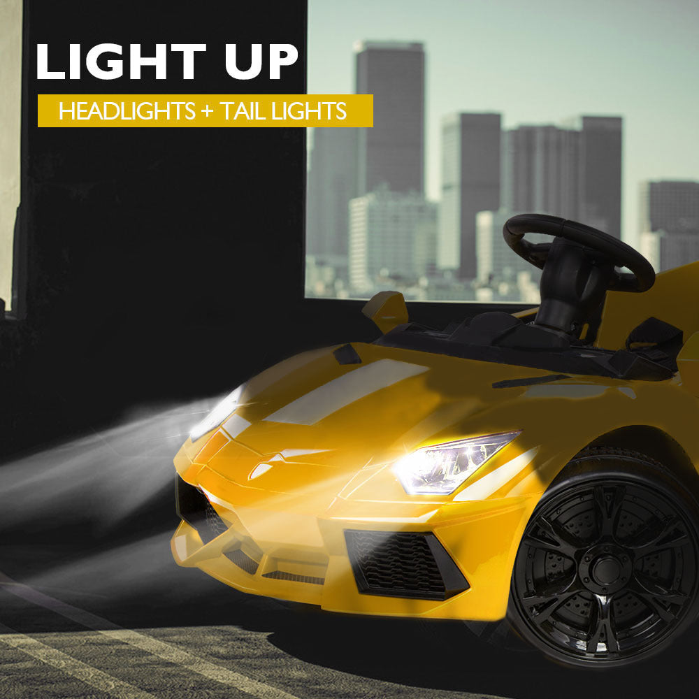 Yellow Lamborghini Ride-On Car, Remote Control, ROVO KIDS