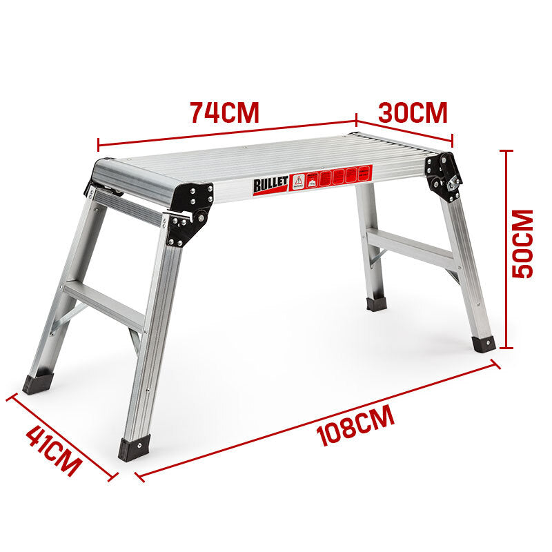 50cm Aluminium Folding Work Platform, 115kg Load